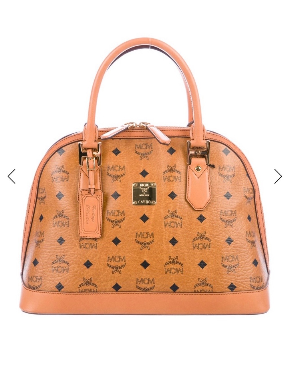 MCM VISETOS HERITAGE MEDIUM BOWLER BAG. Bought from the REAL REAL